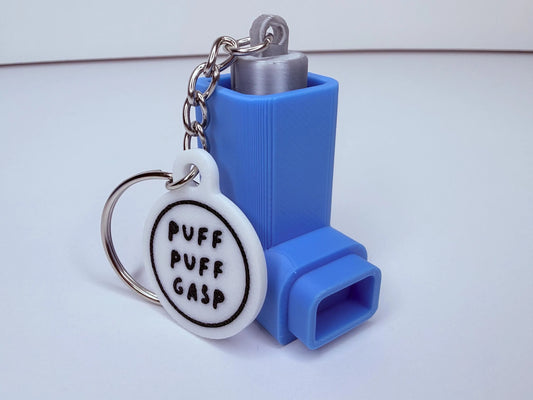 Puff Puff Gasp Badge Reel Charm - Inhaler -Funny Nurse, RT Medical Humor ID Clip
