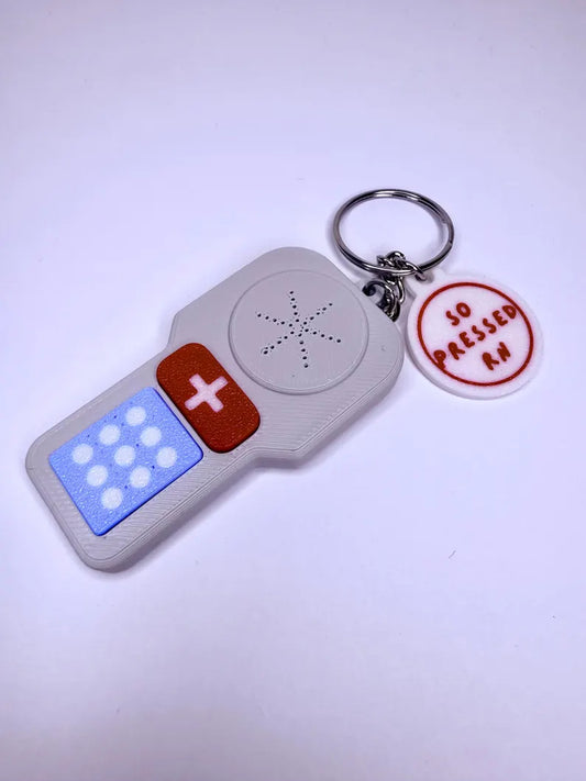 Nurse Call Button Keychain Charm | RN Badge Reel Accessory, Healthcare Humor