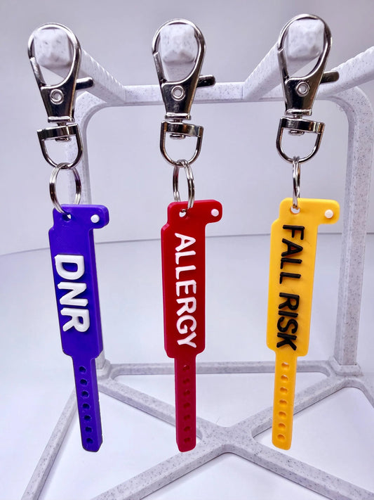 Wristband Clip Bundle (3-Pack) | Fall Risk + Allergy + DNR | Nurse Badge Buddy Set