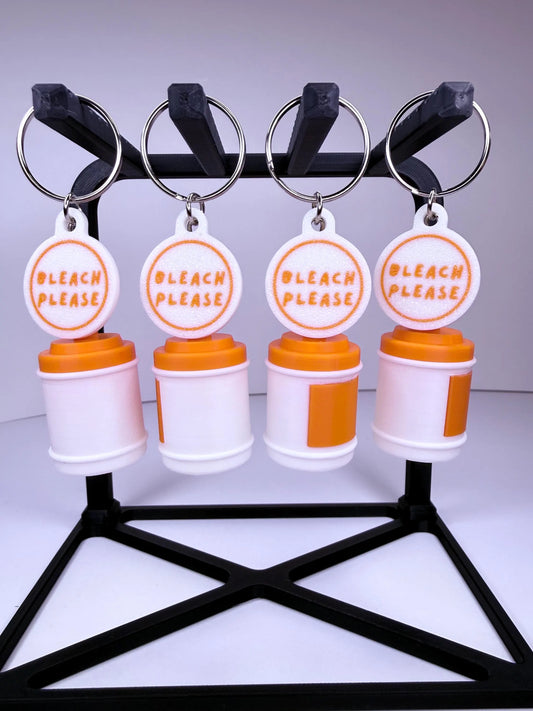 Bleach Please Badge Reel with Orange Wipes Charm | Funny Nurse ID Clip
