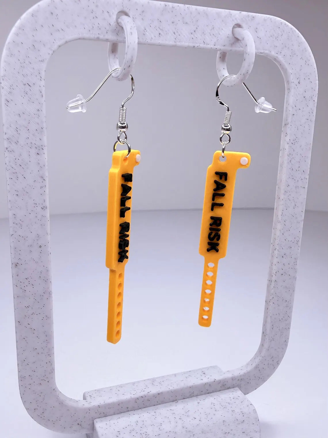 Fall Risk Wristband Earrings | Nurse Chaos Jewelry | Funny Healthcare Gift