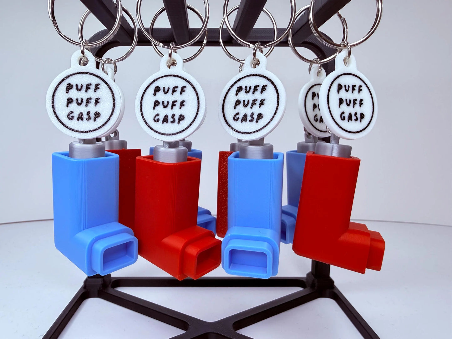 Puff Puff Gasp Badge Reel Charm - Inhaler -Funny Nurse, RT Medical Humor ID Clip