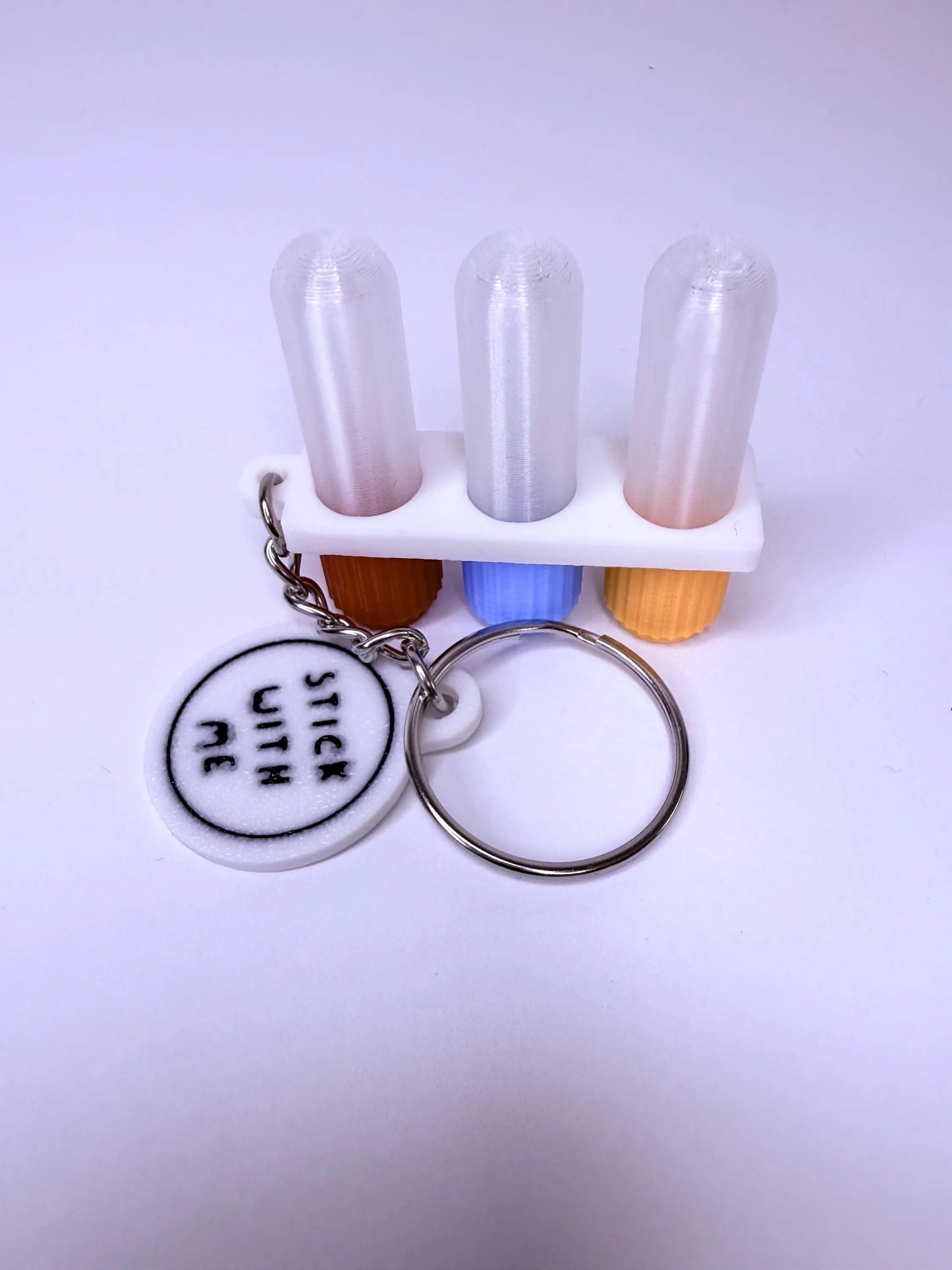 Stick With Me – Test Tube Badge Reel Charm – Funny Nurse Lab Tech Accessory