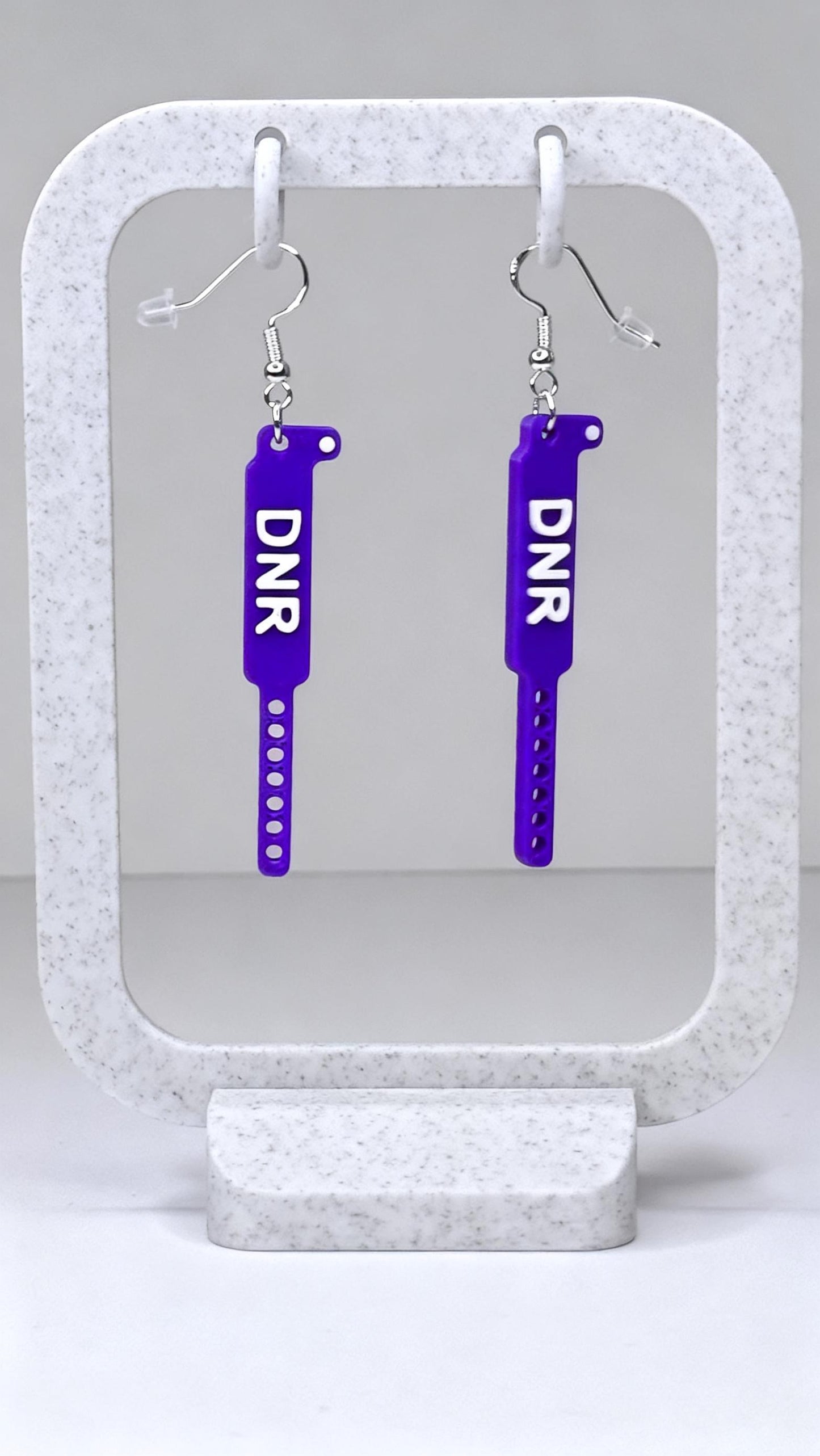 DNR Wristband Earrings | Nurse Chaos Jewelry | Dark Healthcare Humor Gift