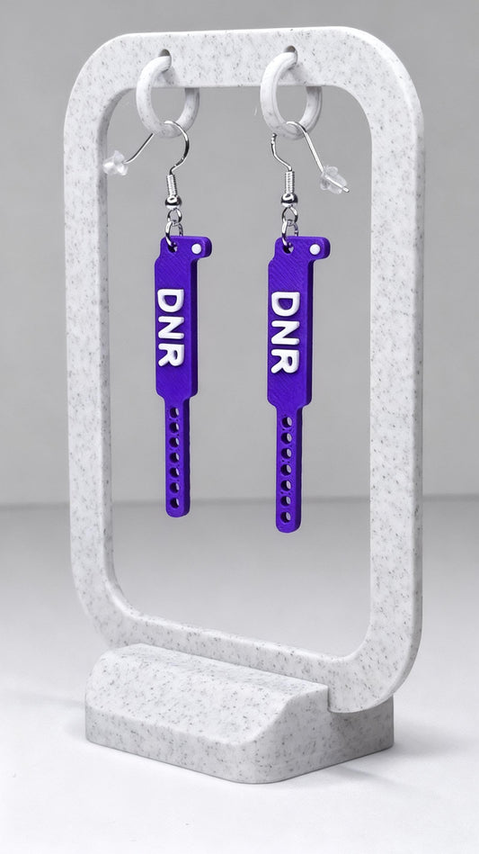 DNR Wristband Earrings | Nurse Chaos Jewelry | Dark Healthcare Humor Gift