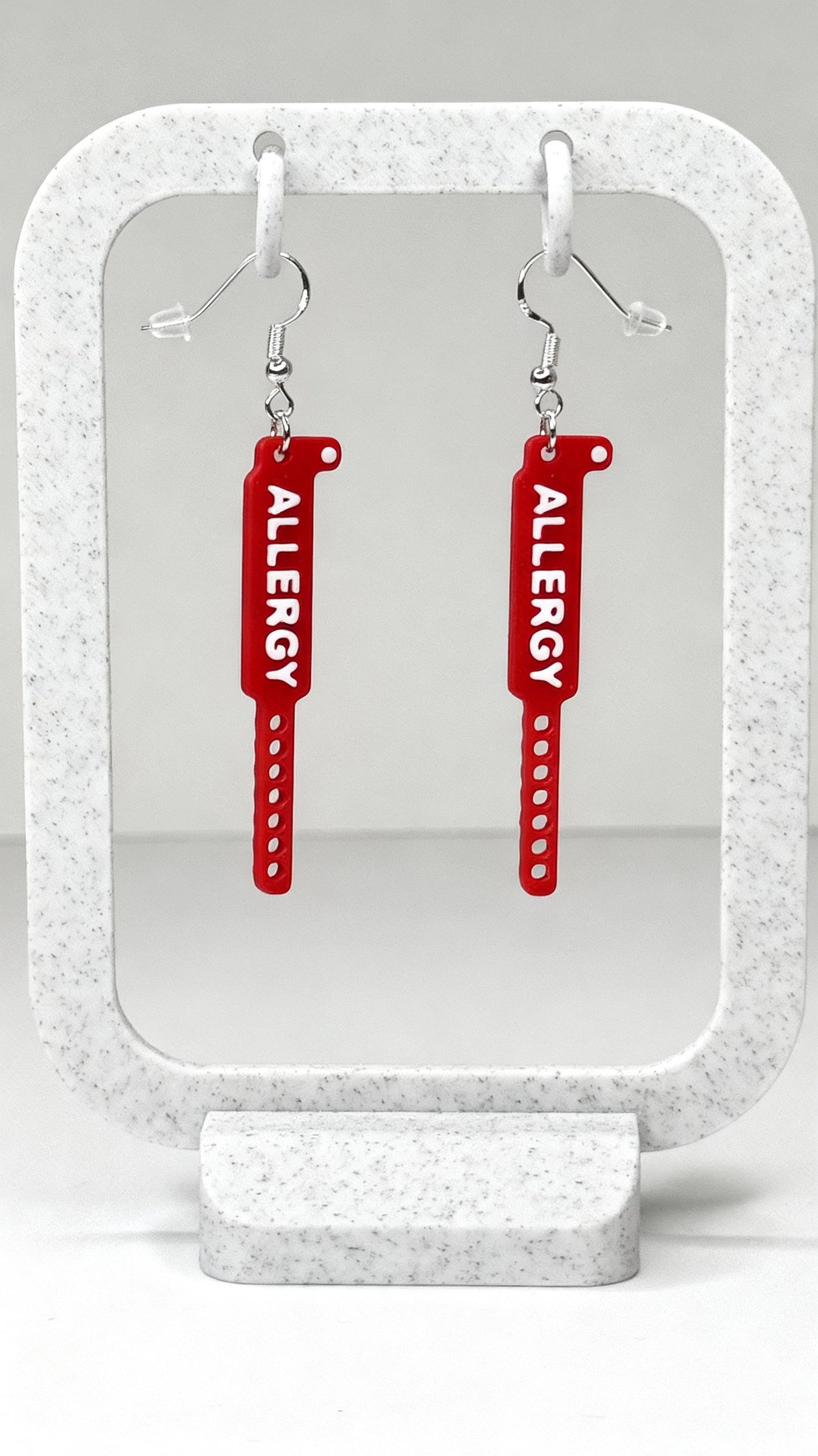 Allergy Wristband Earrings | Med Life Jewelry | Funny Nurse Gift
