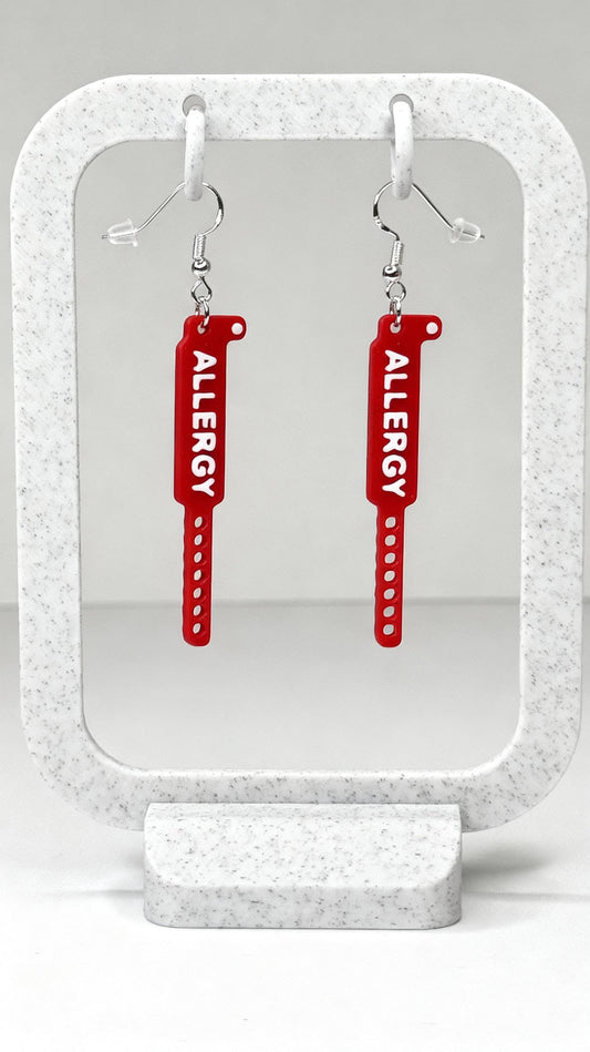 Allergy Wristband Earrings | Med Life Jewelry | Funny Nurse Gift